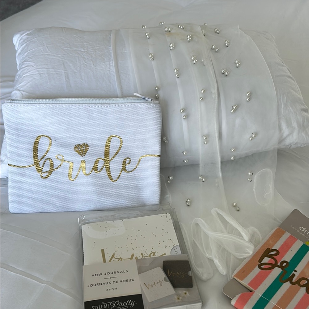 Bridal Accessory Set with grooms boutonniere ,Tags etc